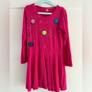 Rock Candy - size 6 - Pink Splatter Long Sleeve dress